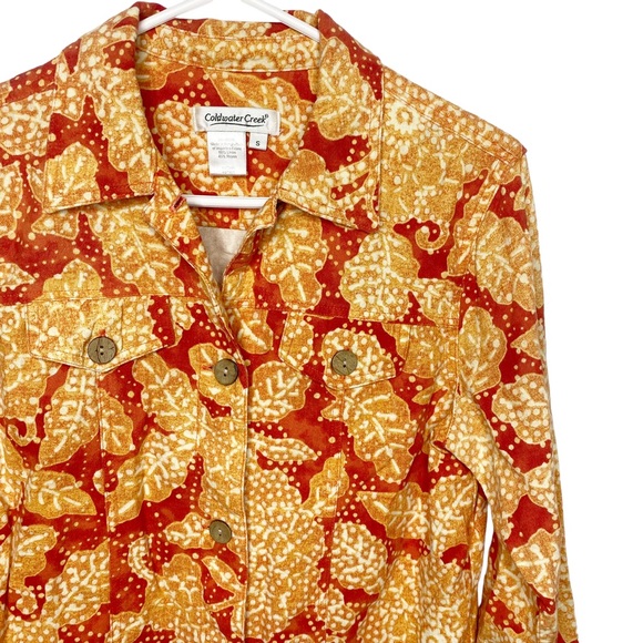 Coldwater Creek bright orange linen blend shirt size small i - Picture 3 of 4